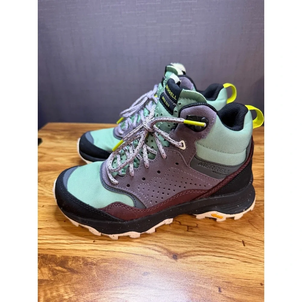 Merrell Speed Solo Waterproof Hiking Boots Women's Sage Lavender Vibram 6 - Picture 2 of 9